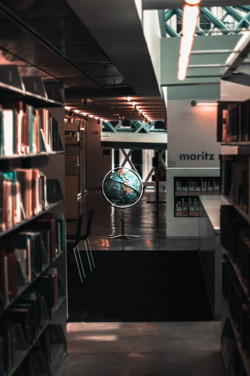 Desk Globe Inside Library
