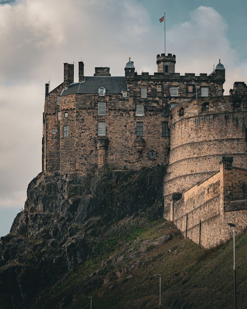 Edinburgh Castle on Castle Rock above the Scottish capital