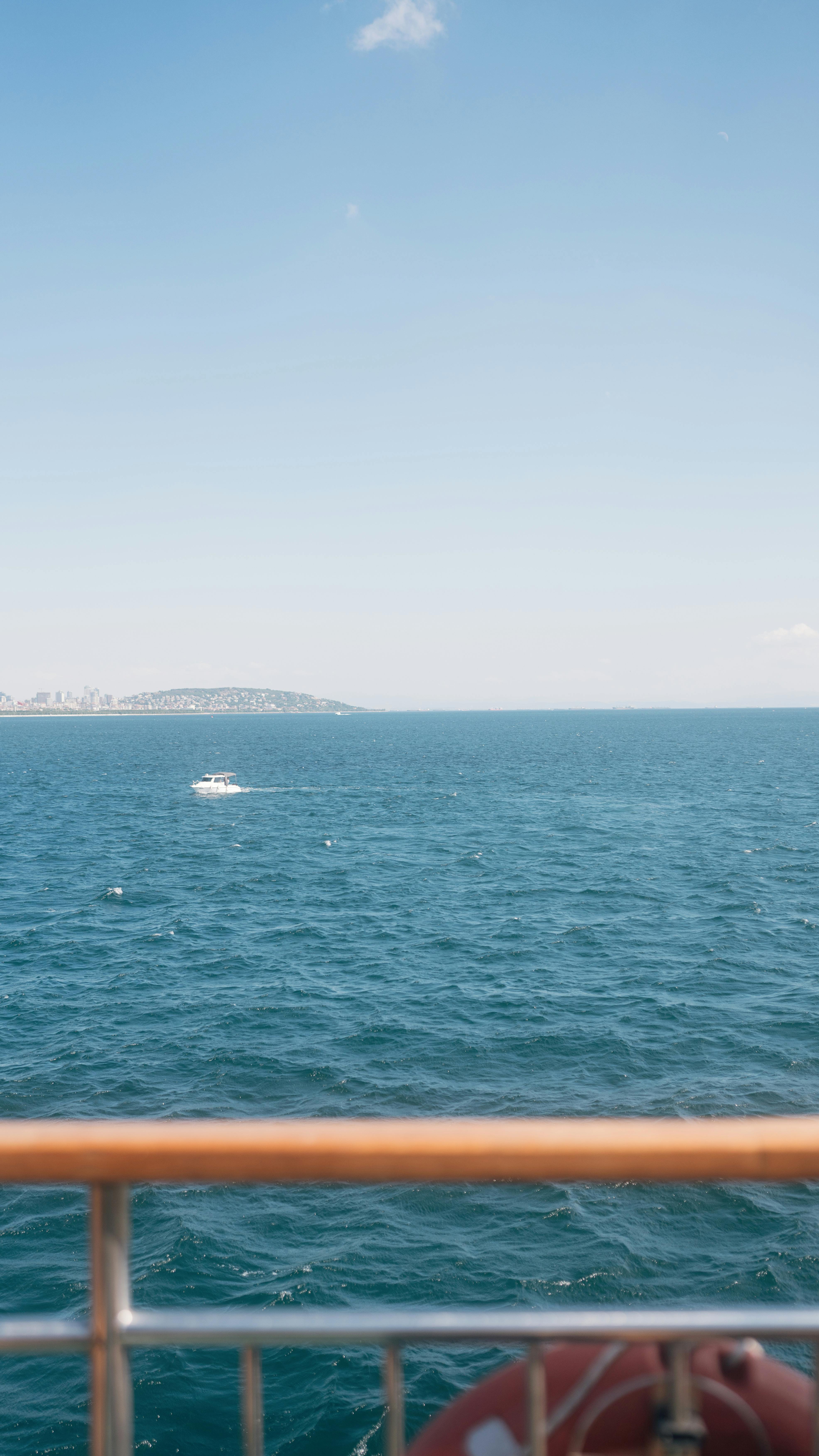 a view of the ocean from the deck of a cruise ship