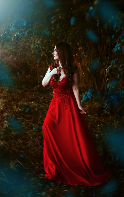 Free Photo Of Woman Wearing Red Gown Stock Photo