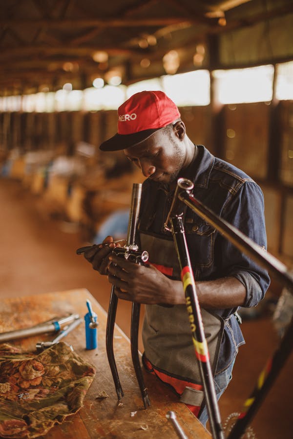 Happy African woman with financial confidence