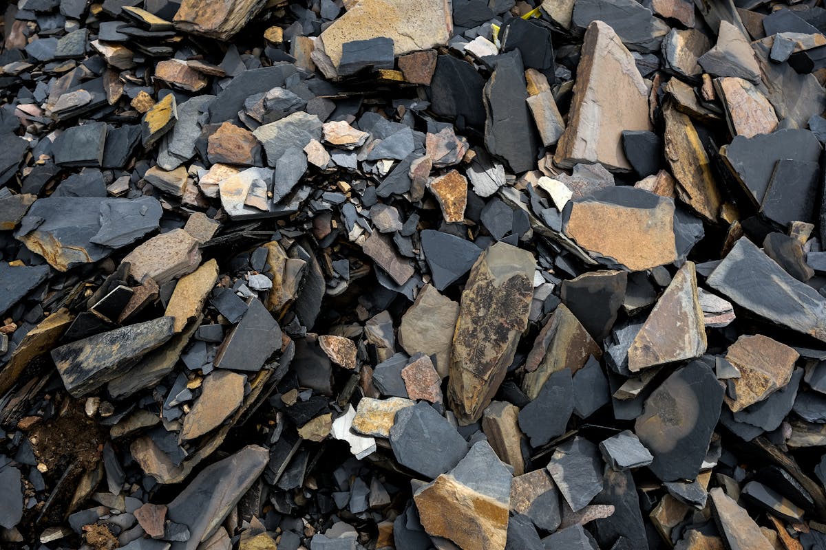 Pile of rocks and gravel at a construction site
