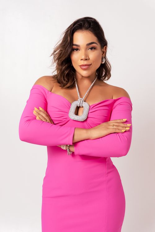 A woman in a pink dress is posing for the camera Free Stock Photo A woman in a pink dress is posing for the camera Free Stock Photo