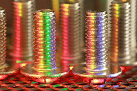 Penyimpanan barang menggunakan troli stainless di gudang