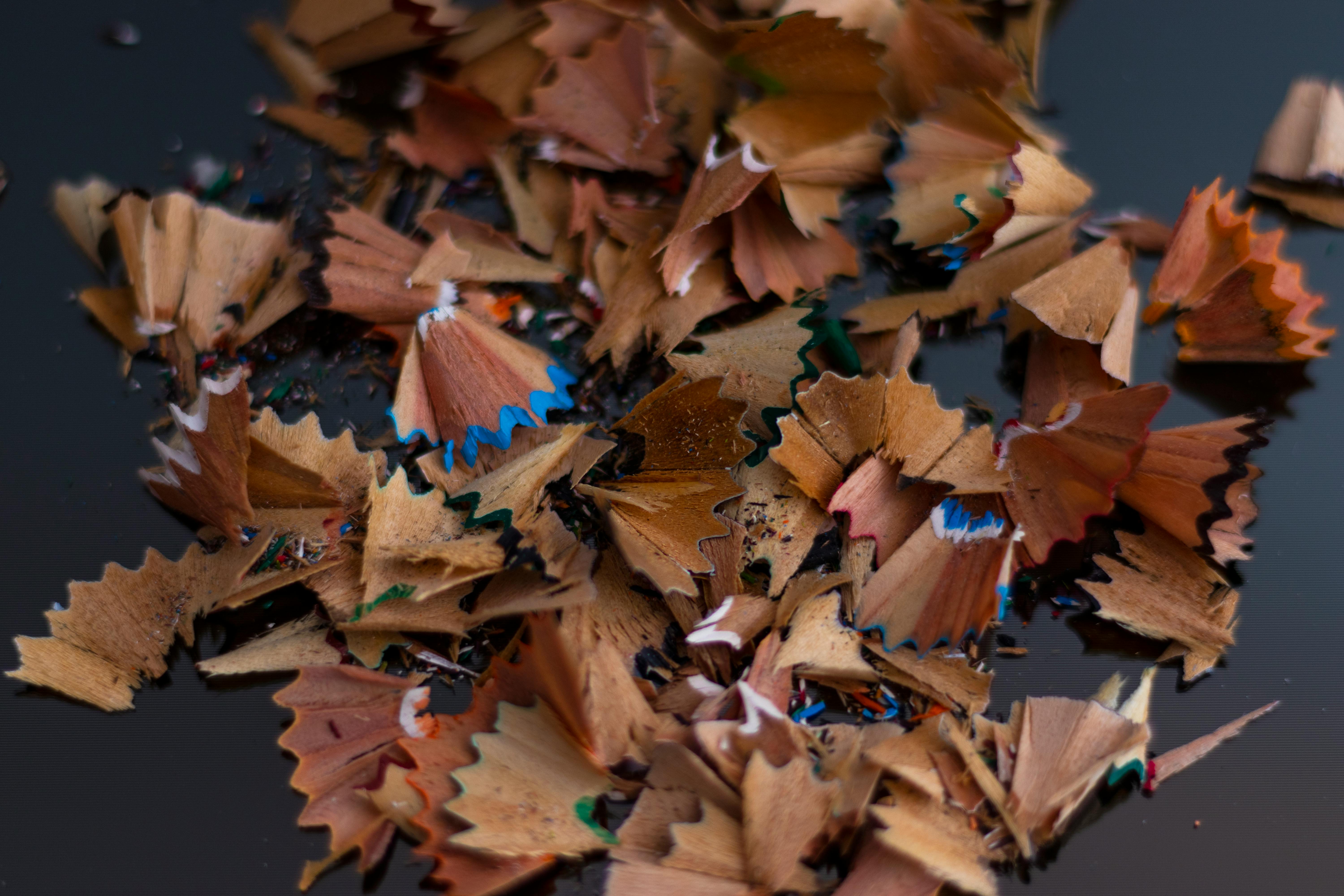 colorful pencil shavings