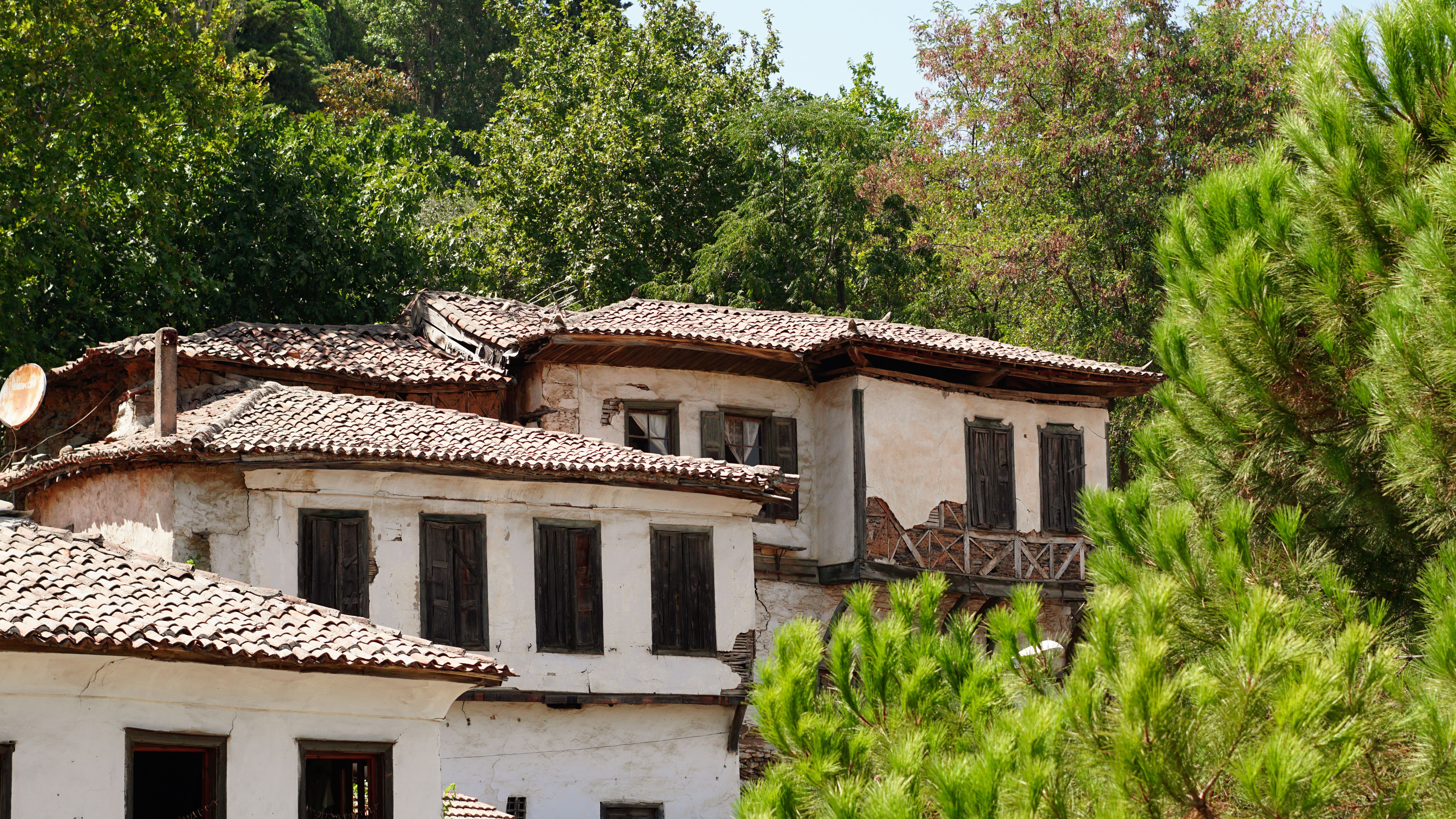 Traditional Ottoman houses with unique architecture in Şirince, İzmir, Türkiye.