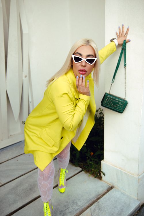 Model in Bodycon Dress and Yellow Jacket Free Stock Photo Model in Bodycon Dress and Yellow Jacket Free Stock Photo