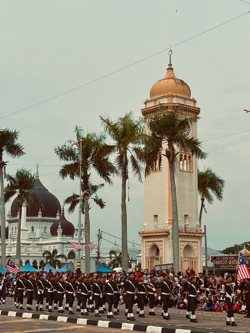 Free Army marching during Malaysian  Independence Day  Stock Photo