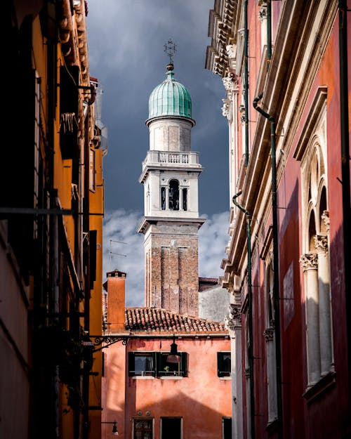 Blue and White Tower