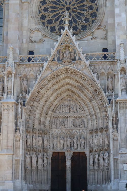 Free Intricate gothic portal of Votive Church in Vienna, Austria. Stock Photo