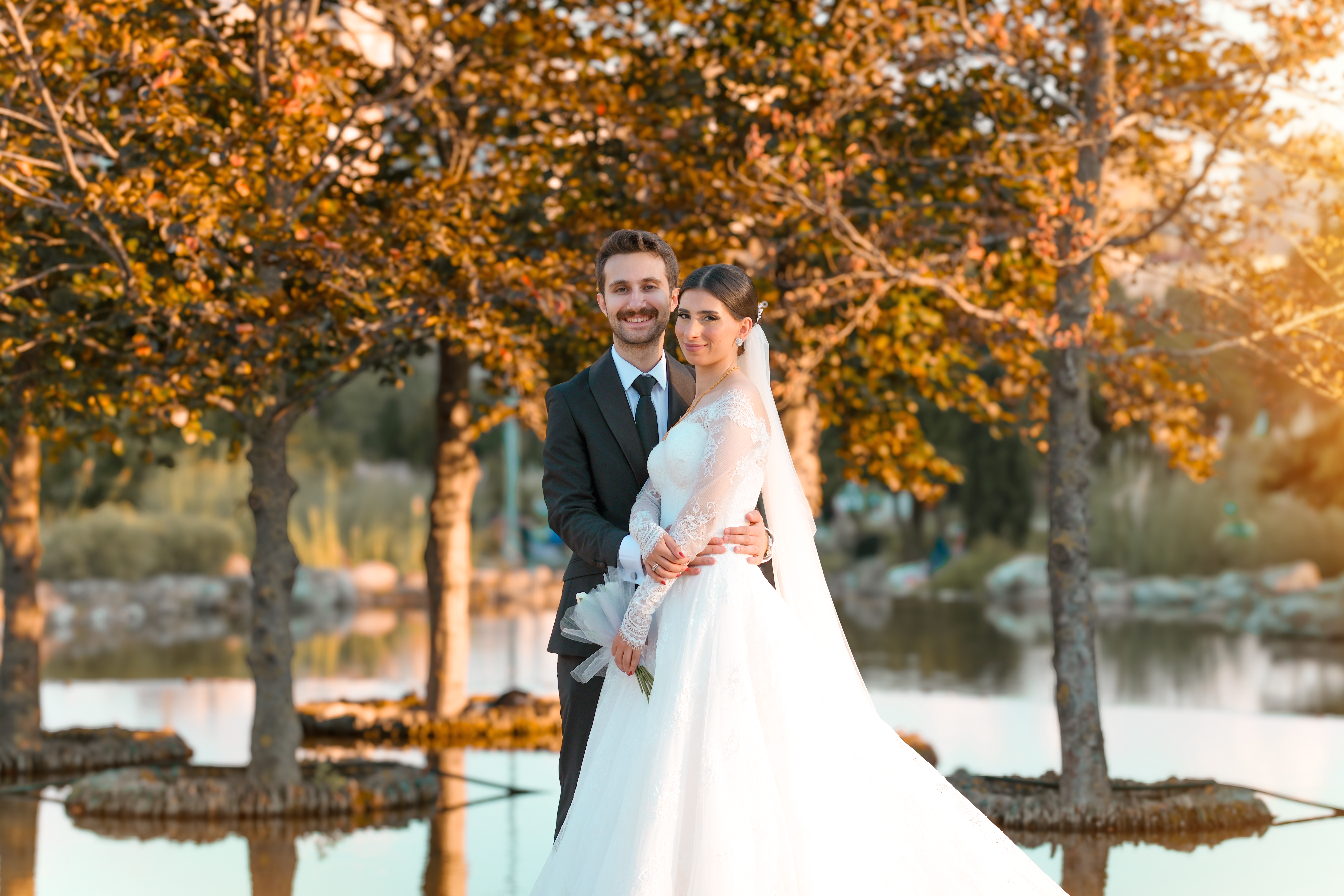 Couple celebrating their wedding day