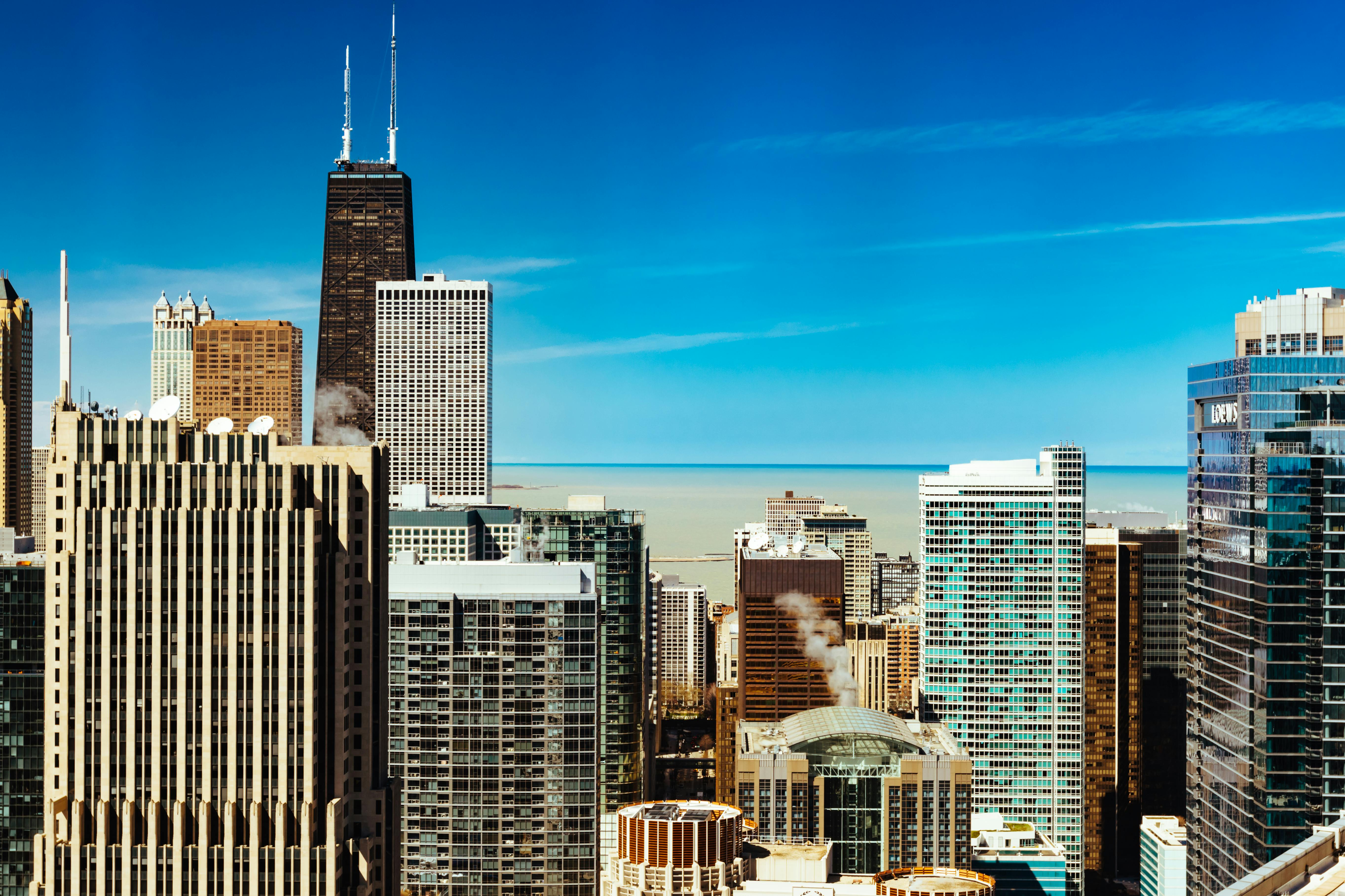 concrete buildings under blue sky