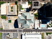 Aerial Photography Of Road Between Buildings