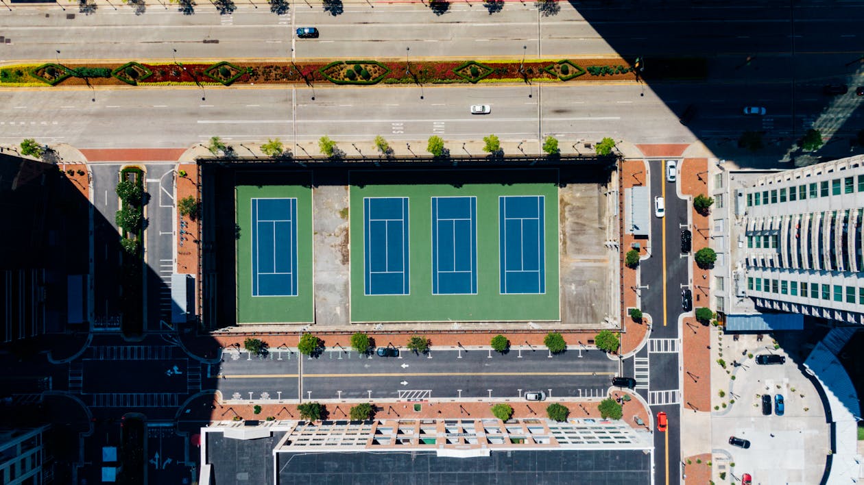 Aerial Photography Of Tennis Court