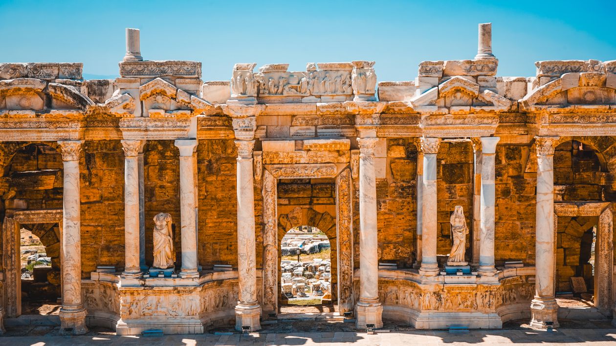 Ancient Ruins In Hierapolis Pamukkale Turkey Free Stock Photo Ancient Ruins In Hierapolis Pamukkale Turkey Free Stock Photo