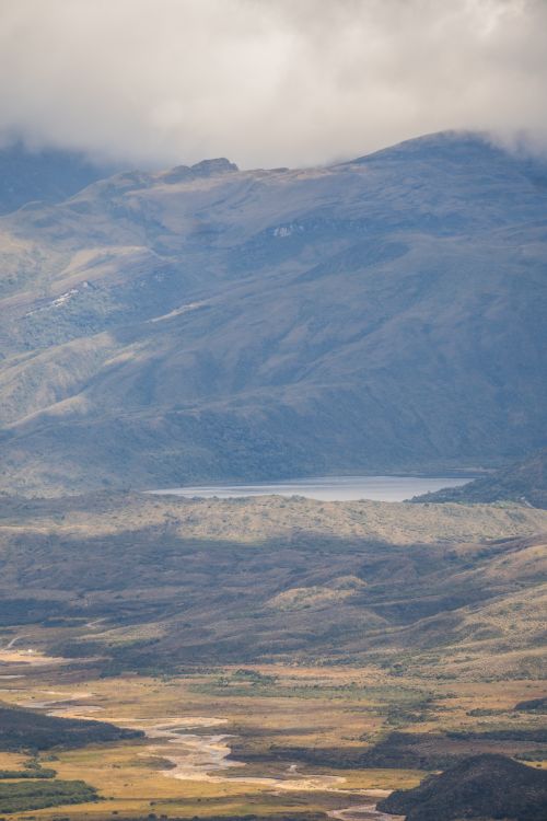 Free Captivating view of mountains and valleys in Choachí, Colombia with a distant lake. Stock Photo