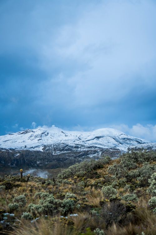 Free Stunning snow-covered peaks in Manizales, showcasing Colombia's natural beauty. Stock Photo