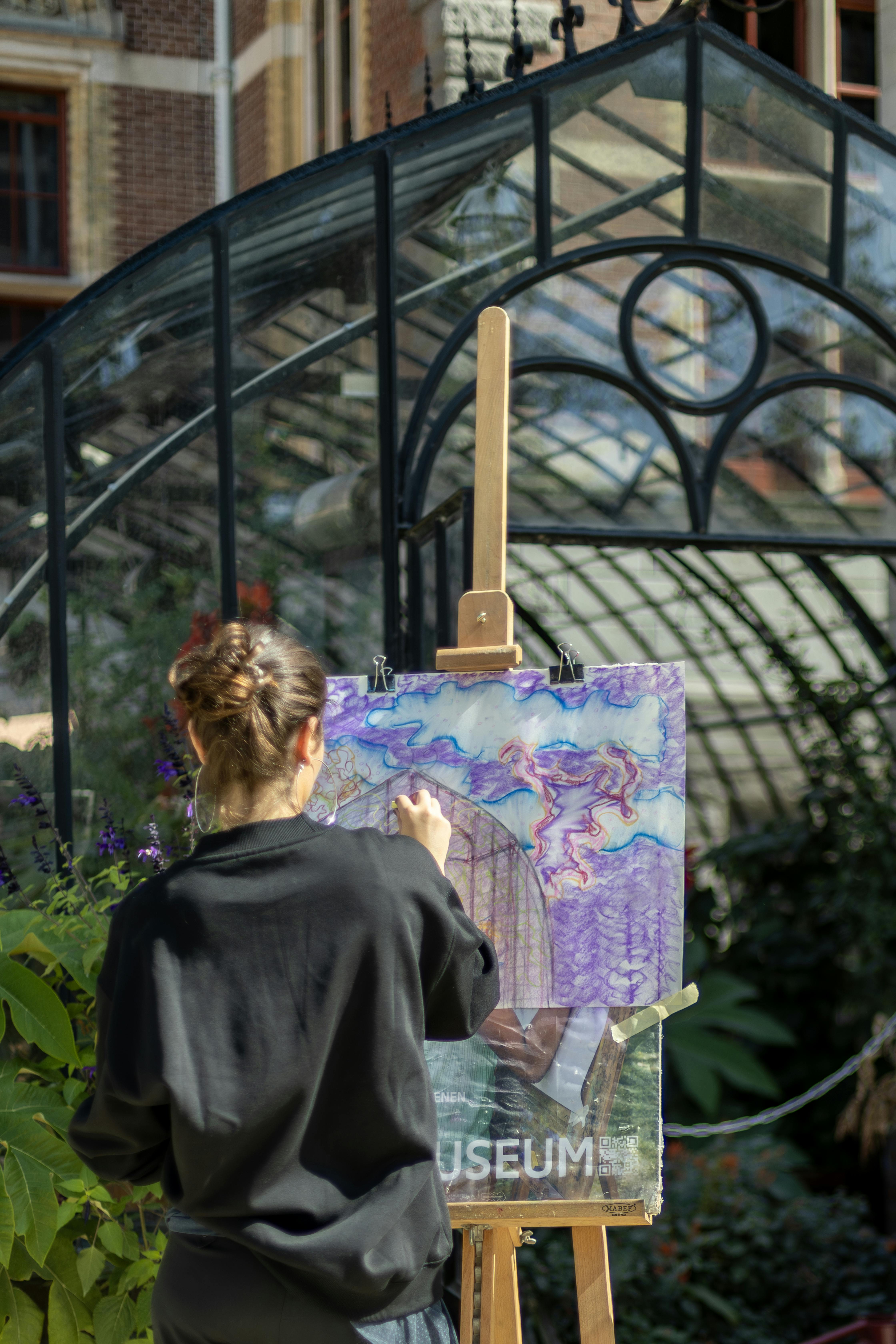 Glass garden decor being installed