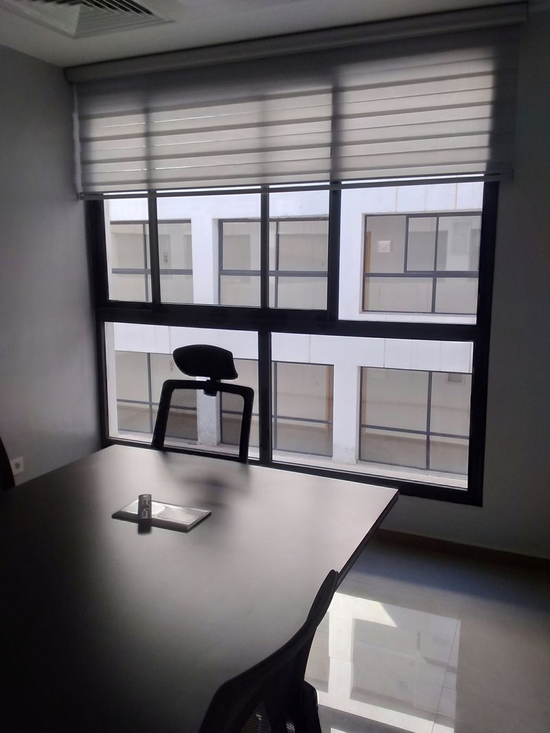 Silver Grey zebra blind in a room