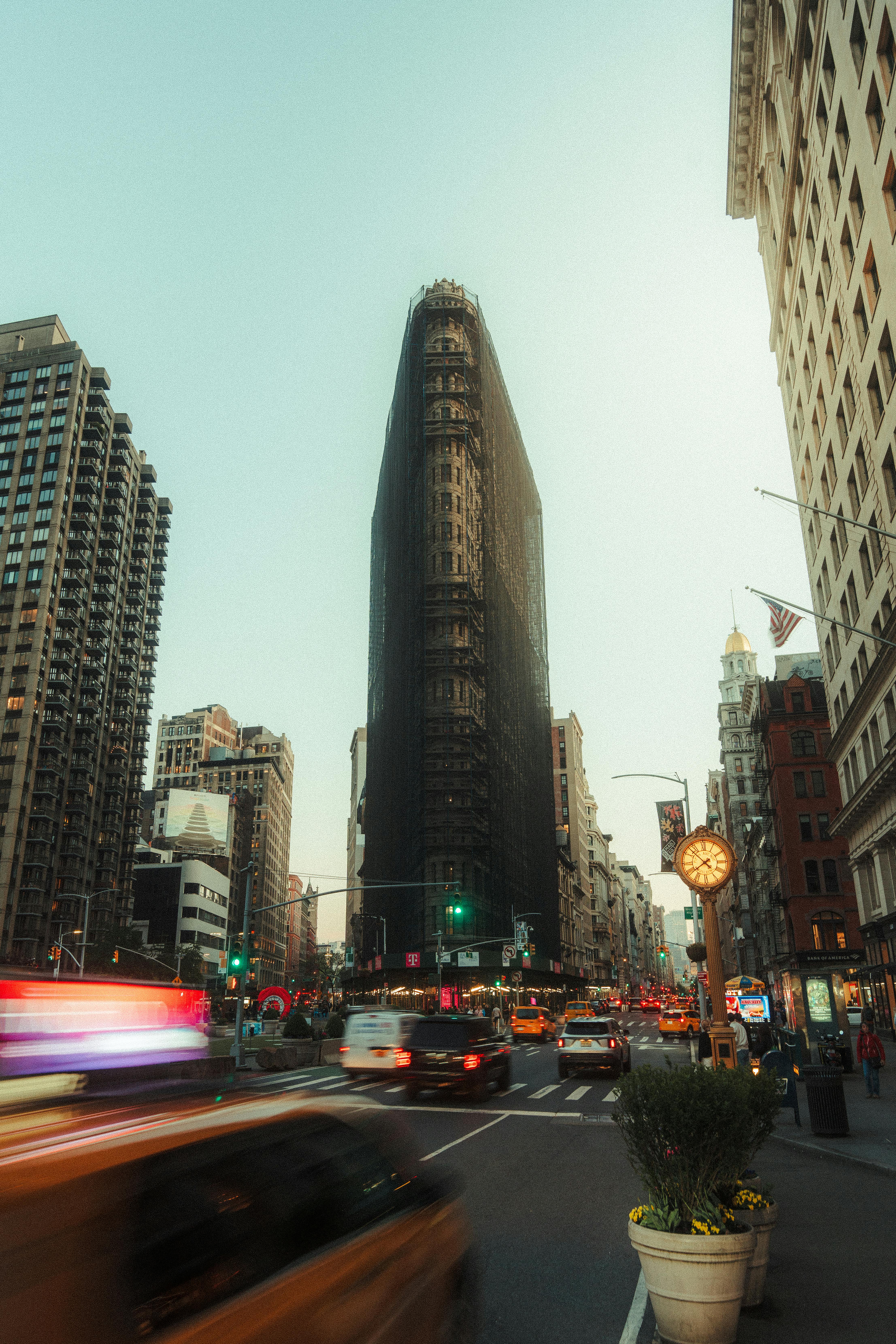 construction in busy new york city