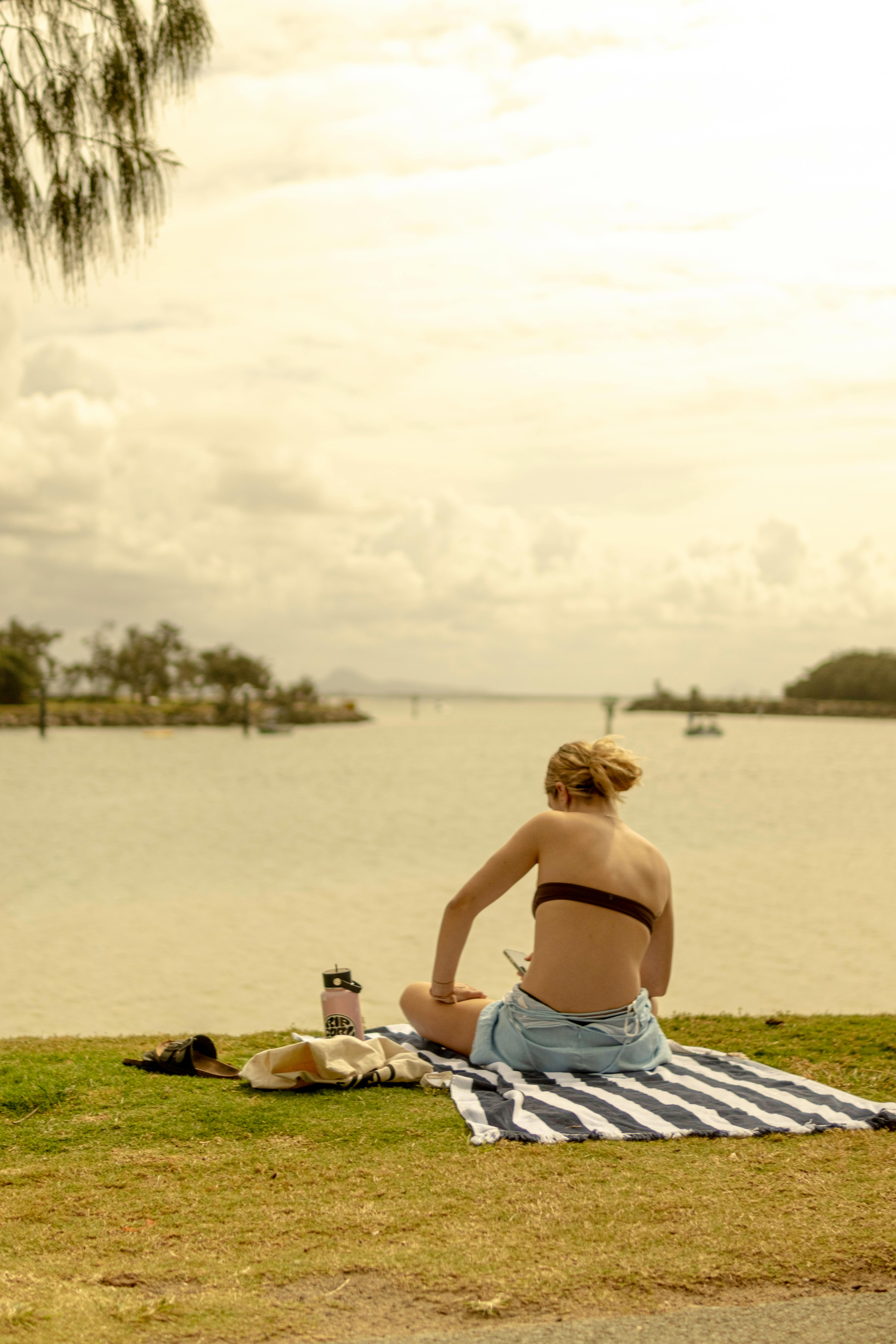 woman enjoying sun