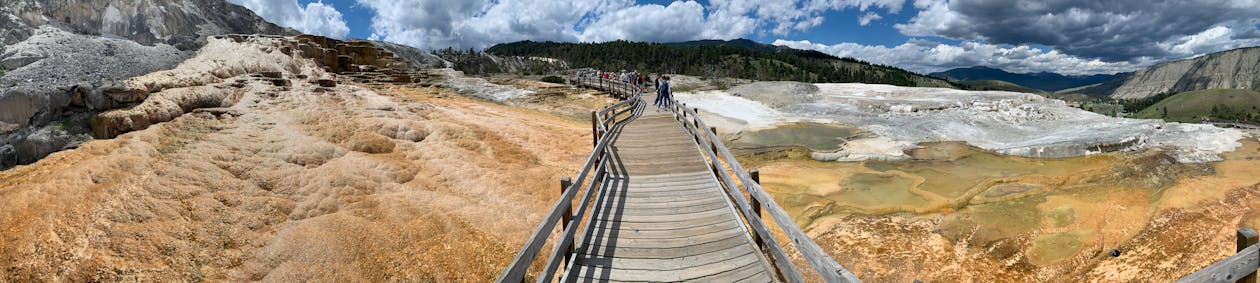 Free stock photo of landscape, mammoth springs, panoramic