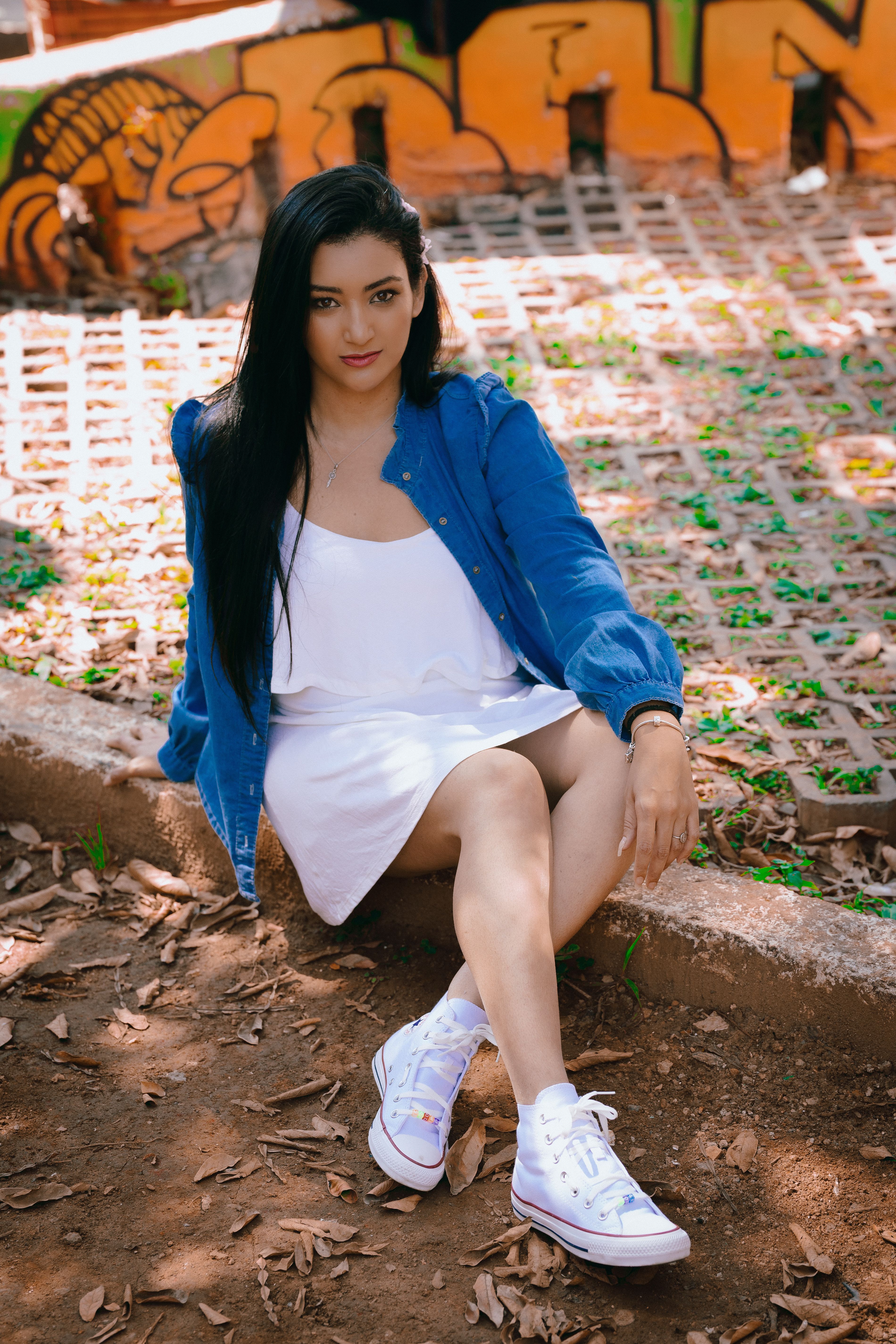 denim jacket with white dress Roxanna | Women's Clothing Double breasted button front. 25 Denim Jacket Outfit Ideas