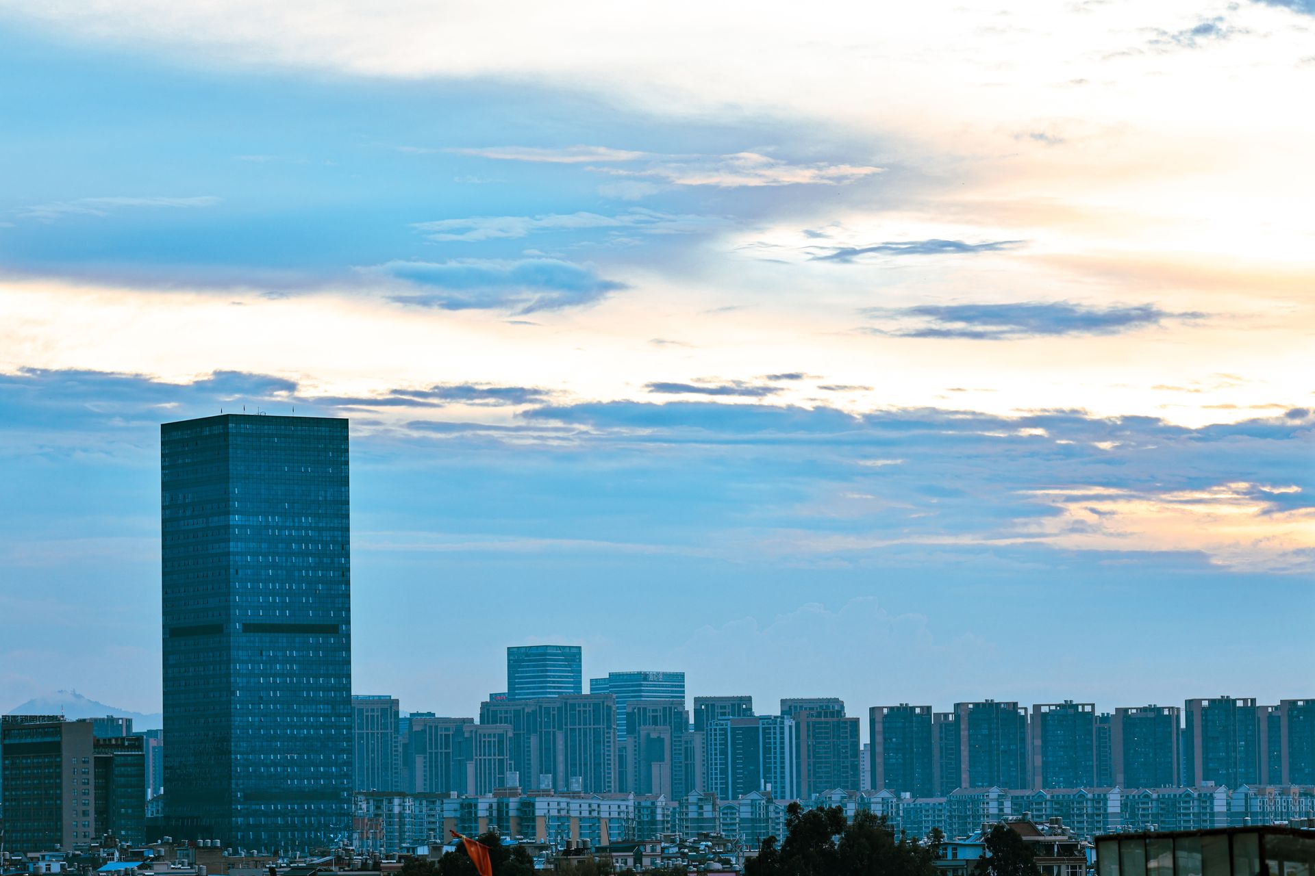 FKI Tower in Skyline of Yeouido Island in Seoul, South Korea