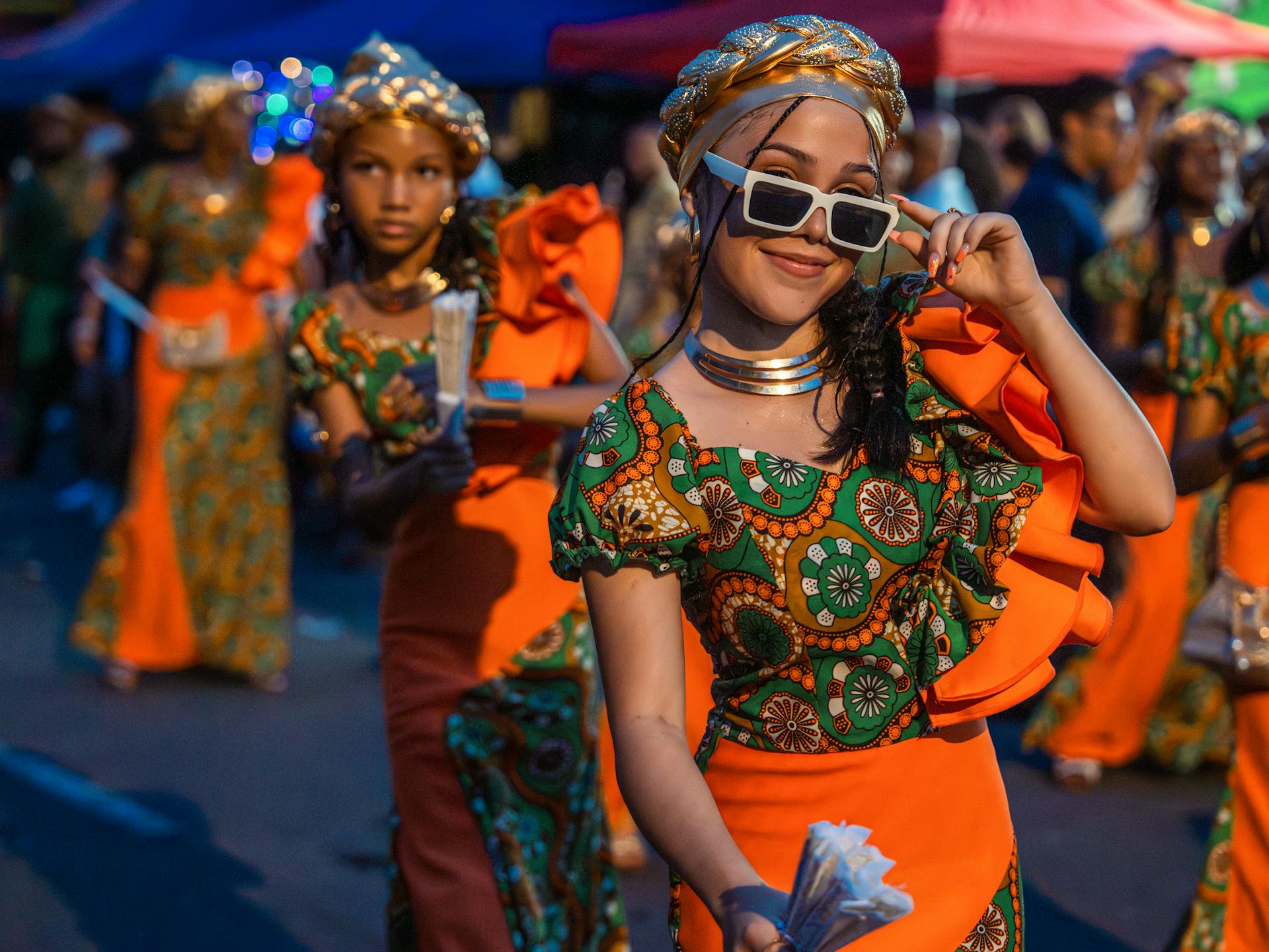 Colorful celebration in Limón, Costa Rica showcasing Afro-Costa Rican culture during a lively street festival.