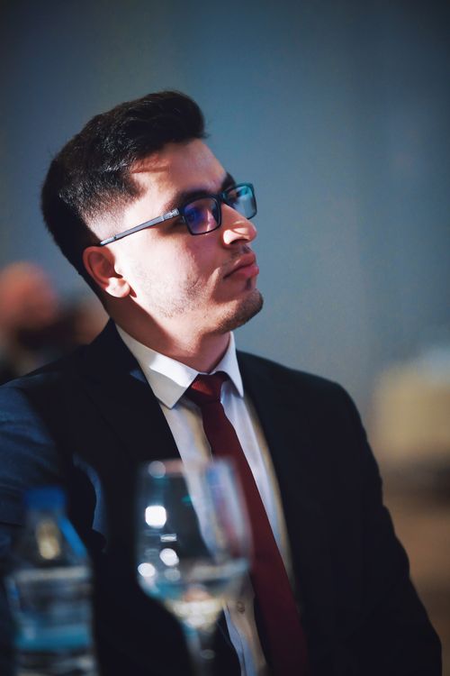 Free Profile portrait of a businessman in a formal meeting setting in Istanbul. Stock Photo