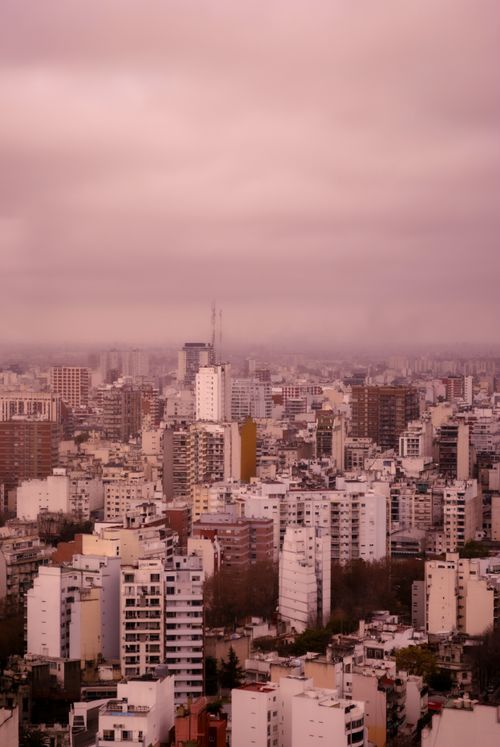 Free Panoramic view of Buenos Aires skyline at dusk, showcasing modern architecture and urban charm. Stock Photo