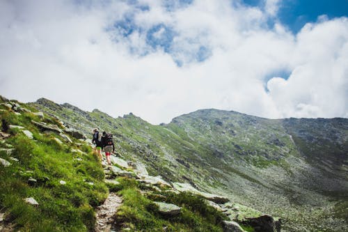 Pessoas Fazendo Trekking Na Montanha