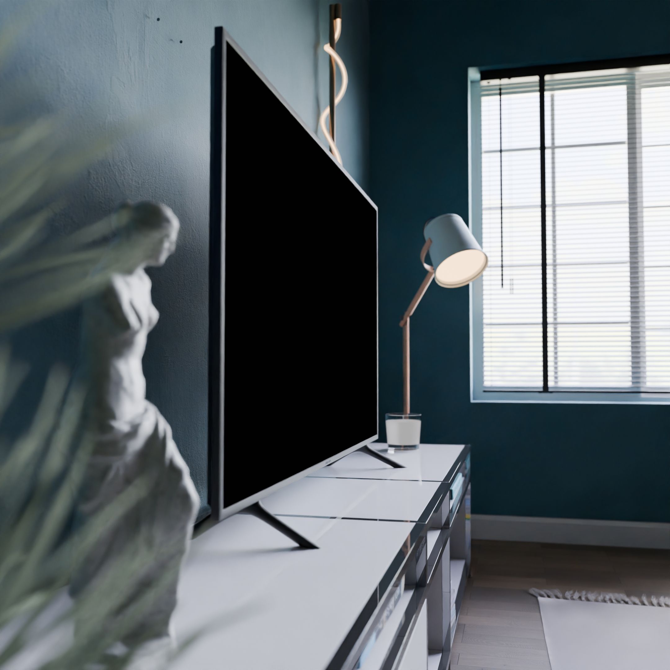A tv is sitting on a table in a room · Free Stock Photo