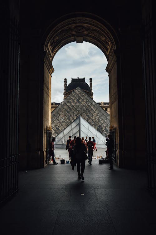 Silhouette of People in Building