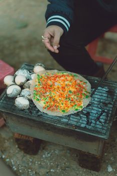 Grilled Rice Paper, Street Style (Banh Trang Nuong)