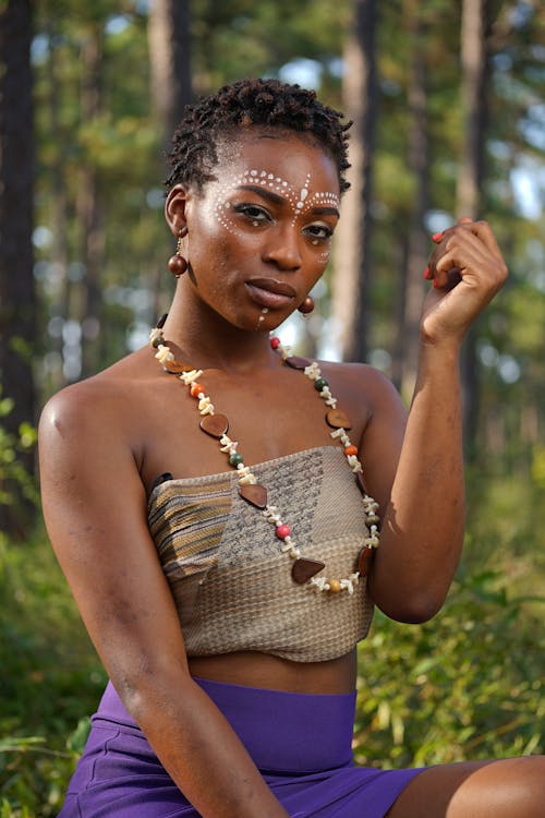 Ingyenes stockfotó afro-amerikai nő, álló kép, arcfestés témában