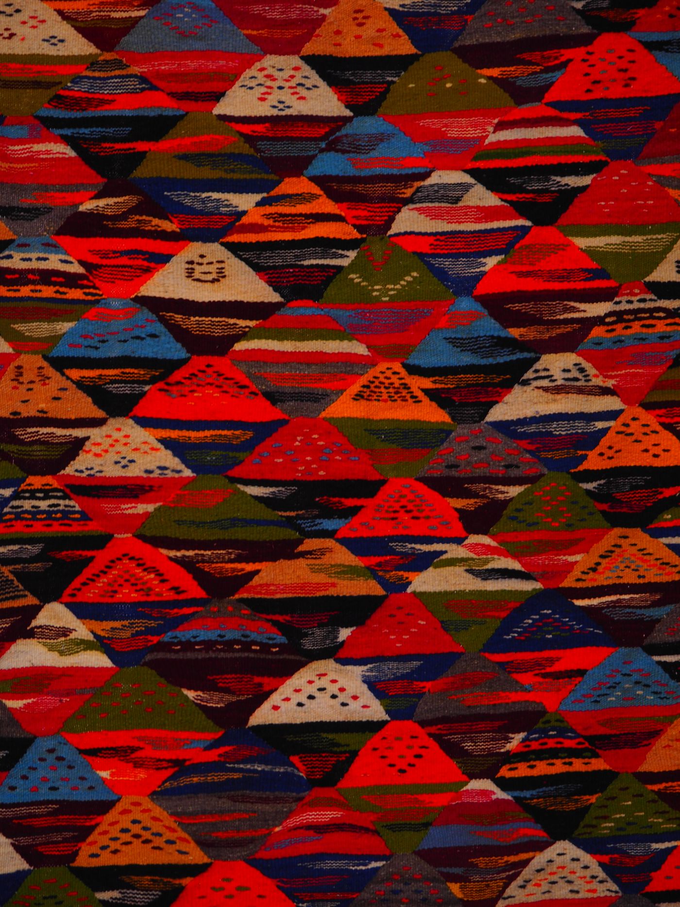 Hand finishing detail on handcrafted rug