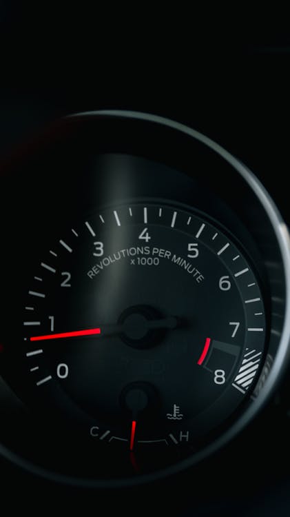 High-Performance RPM Gauge Close-Up · Free Stock Photo