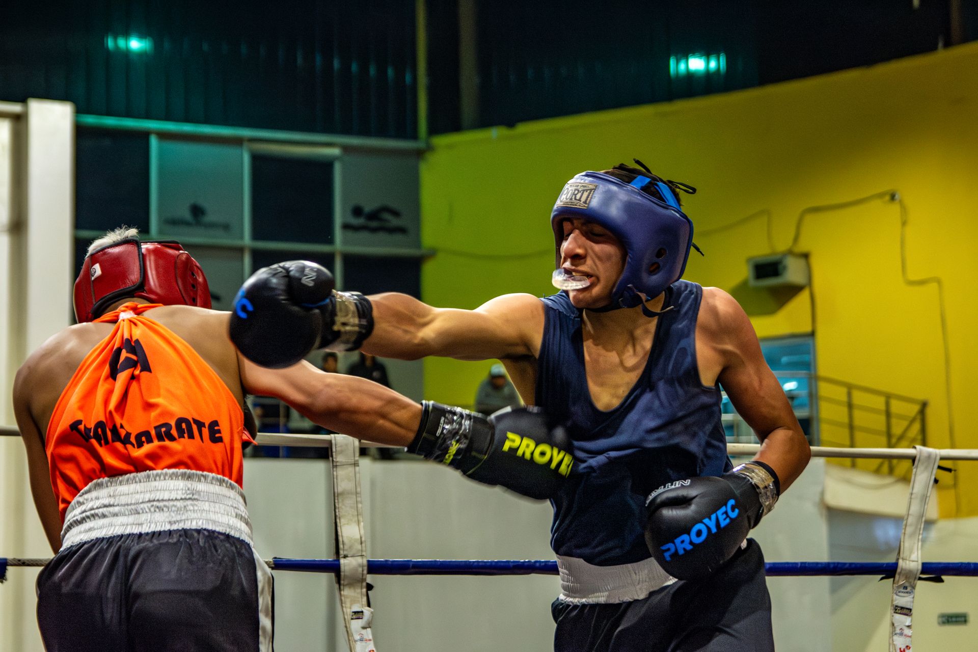 Boxers Throwing Out Teeth Protector