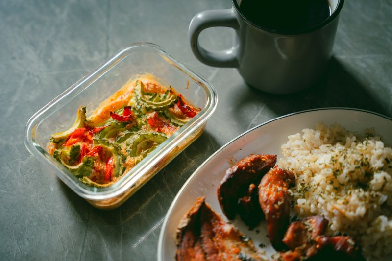 shredded roast chicken over rice with green sauce