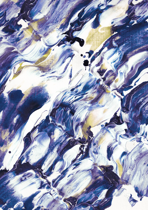 Free A vibrant abstract painting with swirling blue and white patterns. Perfect for modern decor. Stock Photo