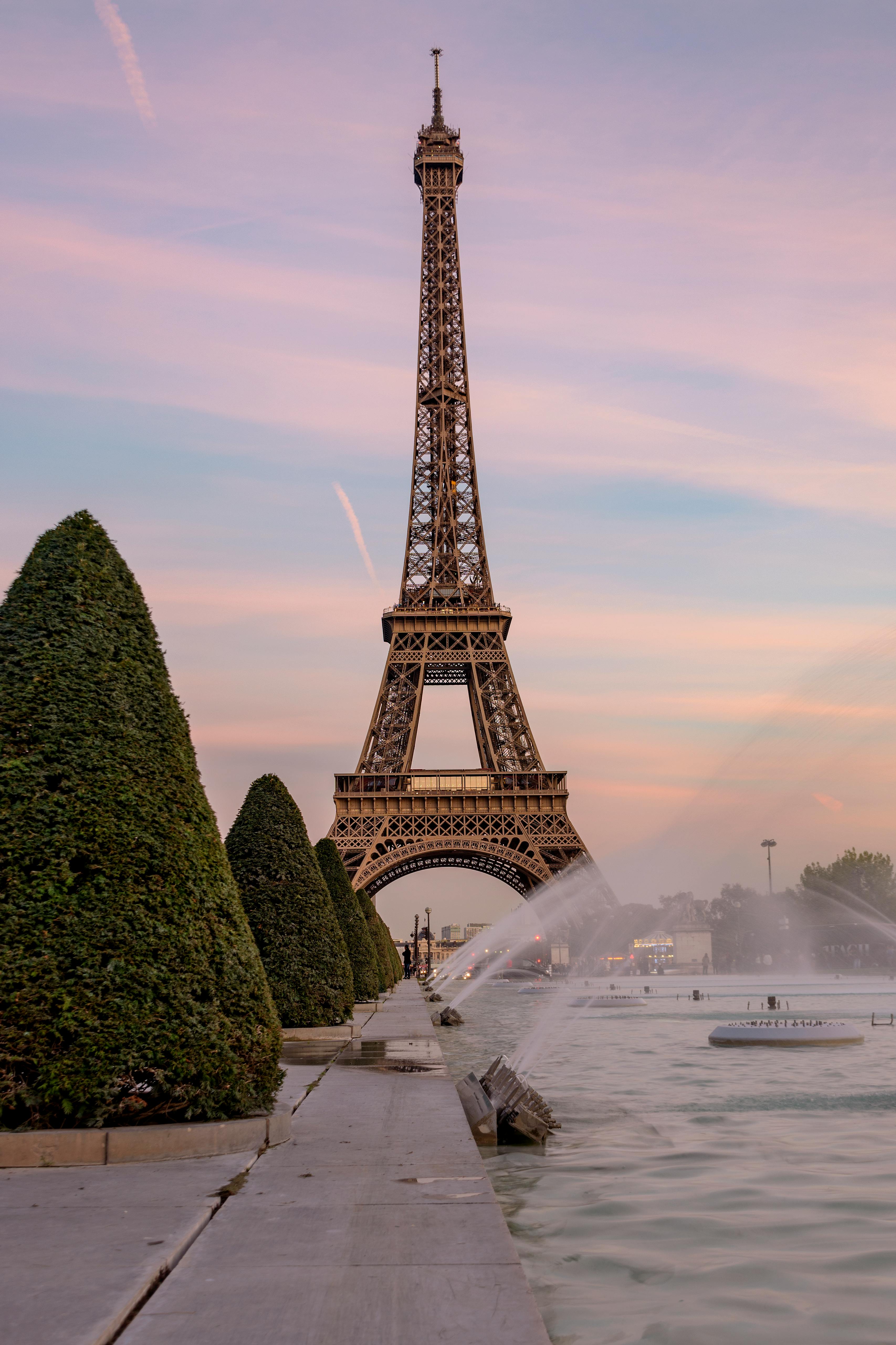 Eiffel Tower in Paris at sunset