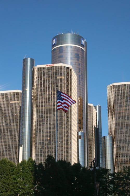 Free stock photo of gm headquarters, office building, skyscraper