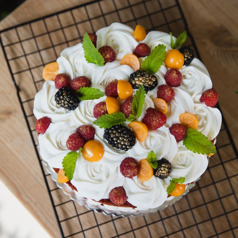 Instant Pot Blackberry Compote Fruit Salad with Vanilla Cream