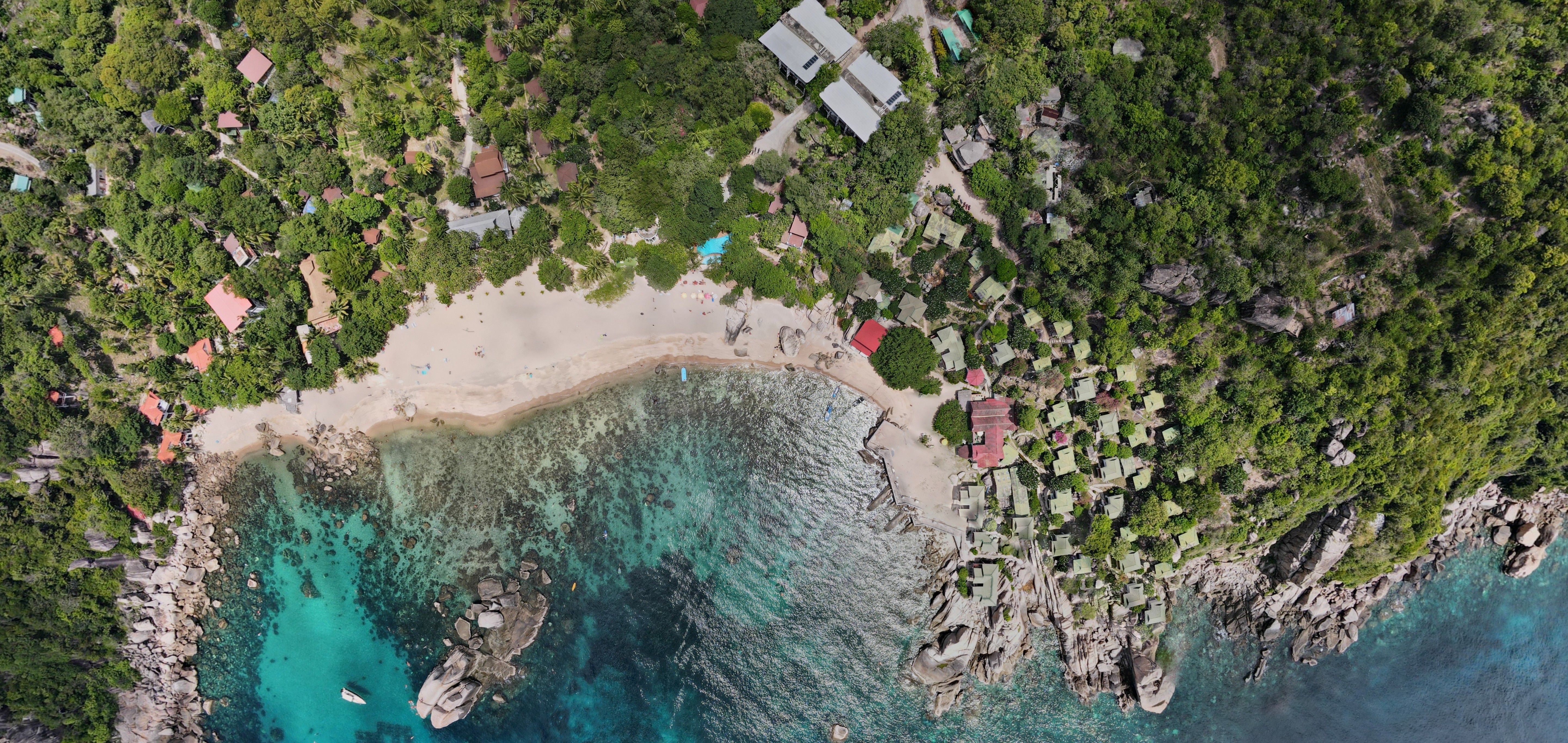 Aerial View of a Coastal Town · Free Stock Photo