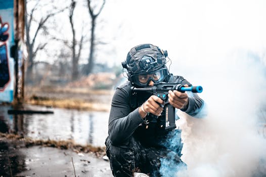 Immagine gratuita di adrenalina, airsoft, allenamento