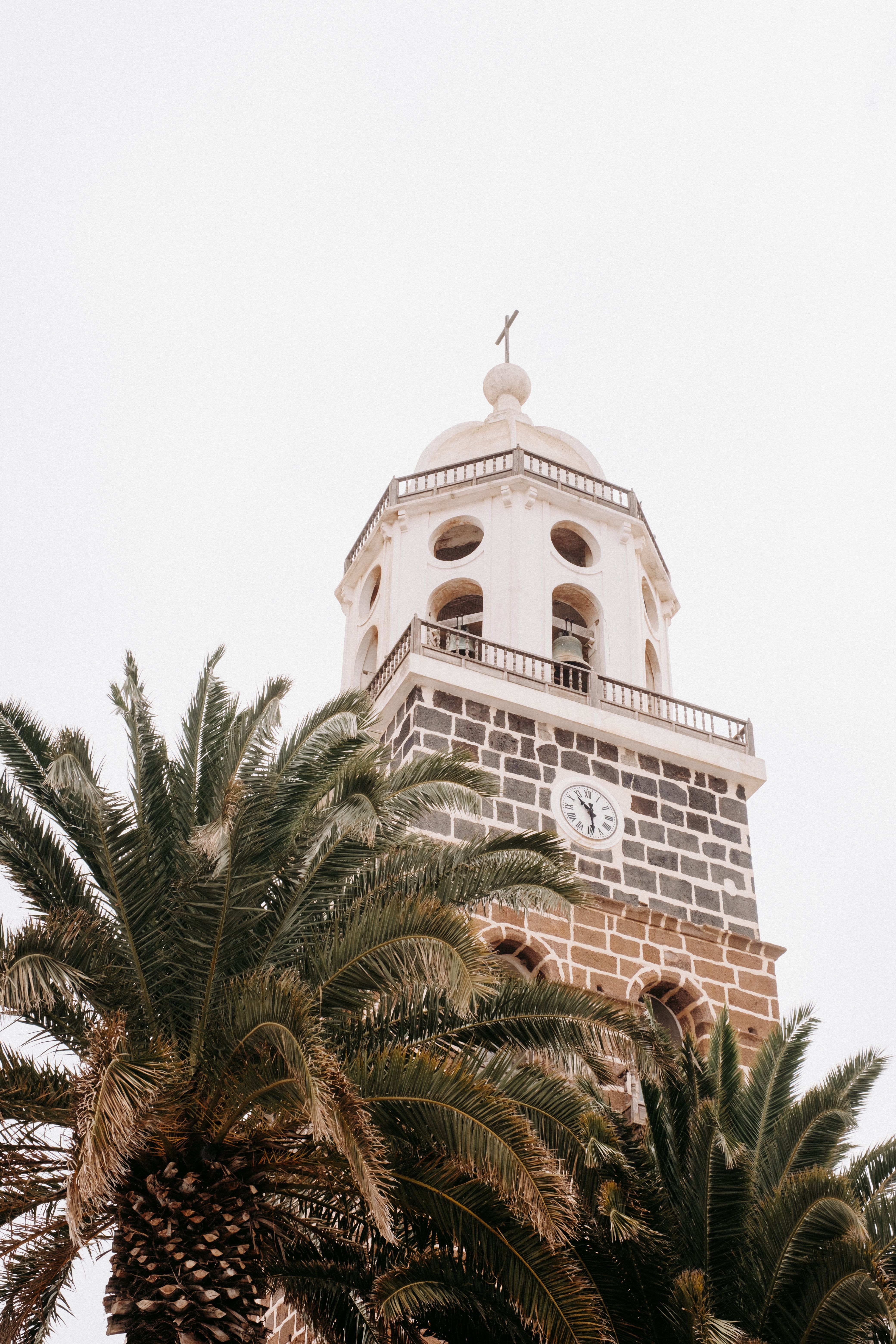 Church Tower with Clock · Free Stock Photo