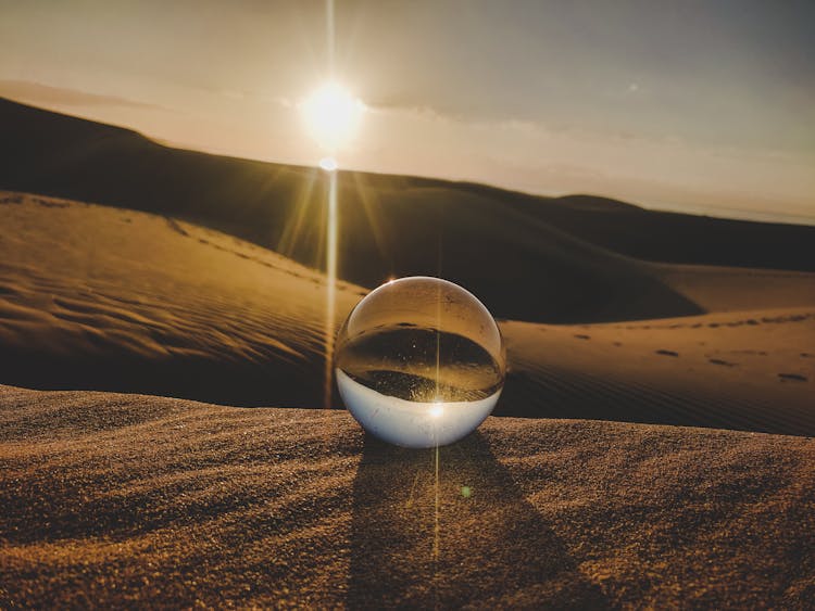 Crystal Ball Photography On Desert