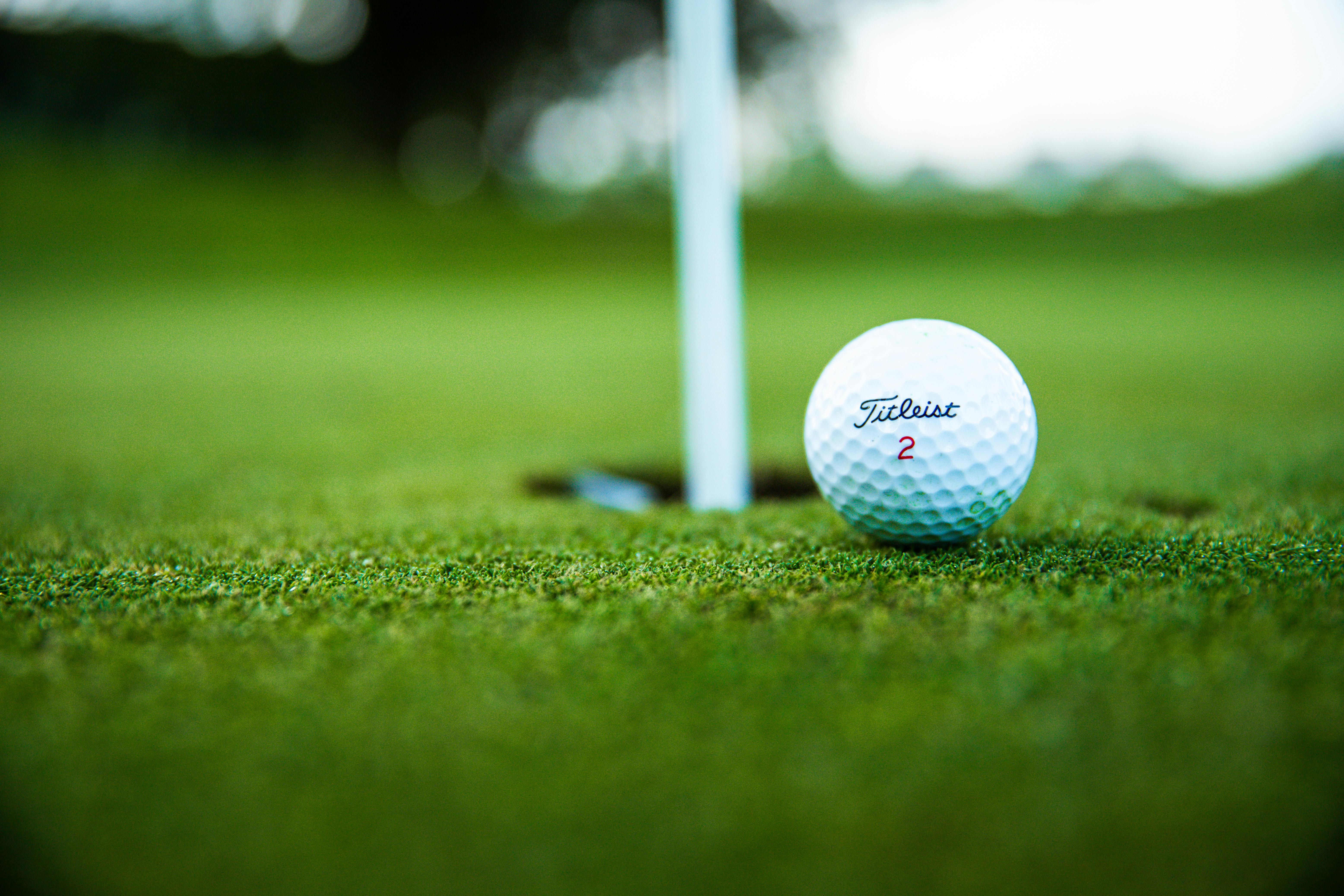 Golf ball on a green