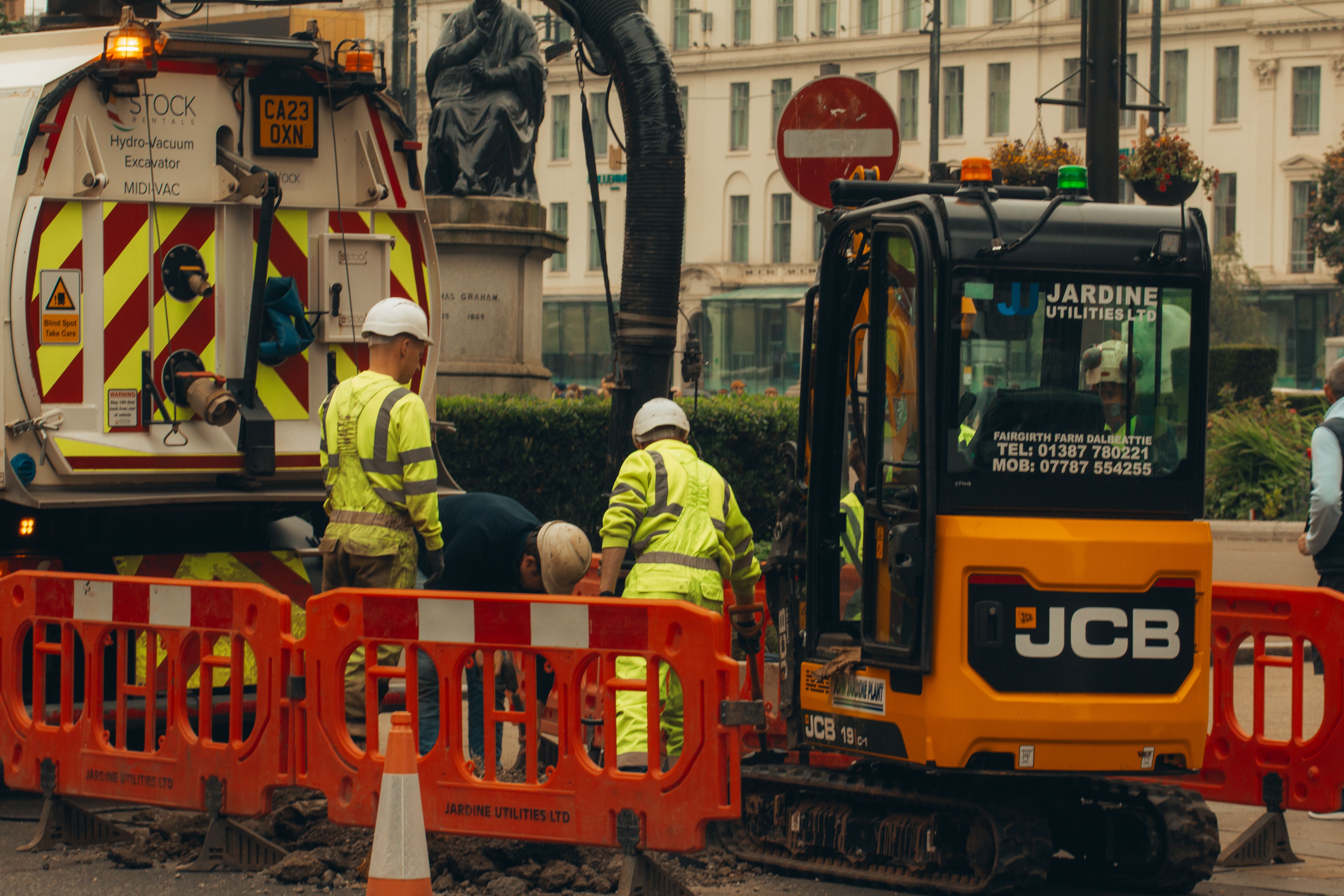 Excavation of yard for sewer line repair - sewer line insurance